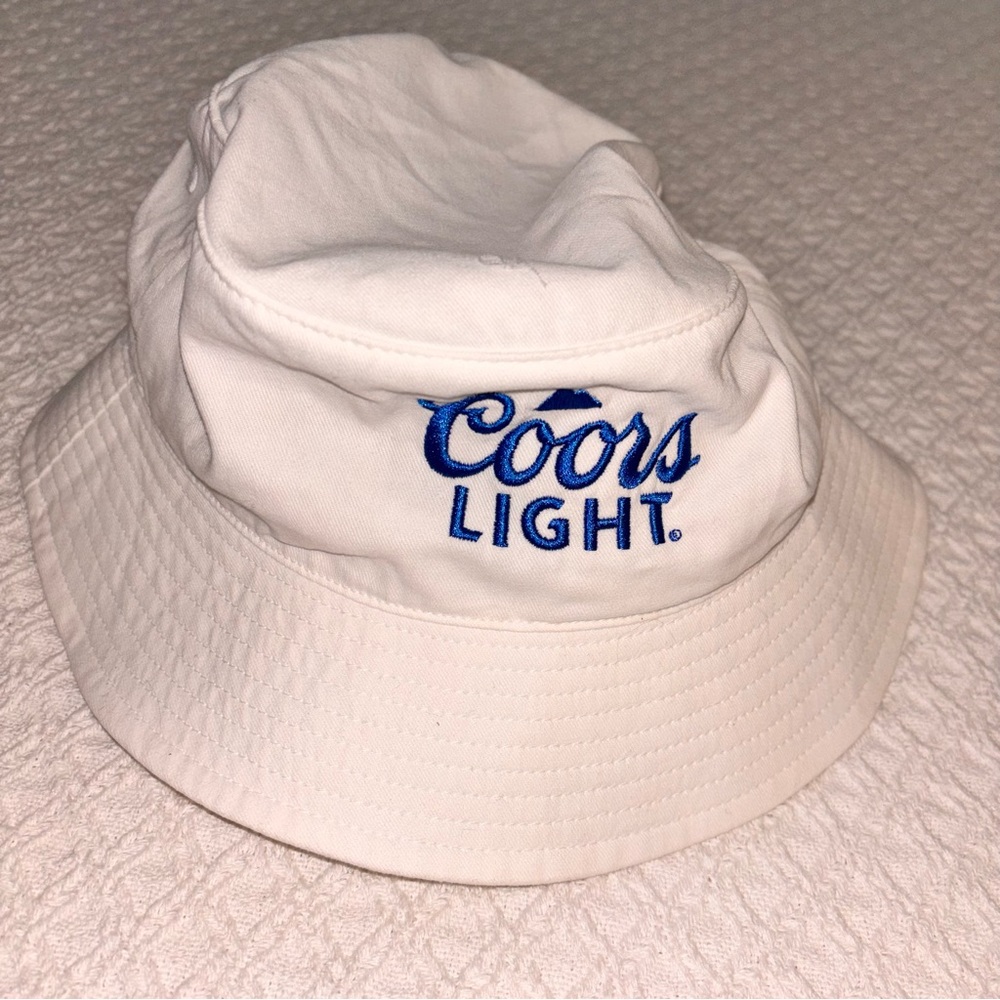 Vintage Coors Light White Bucket Hat